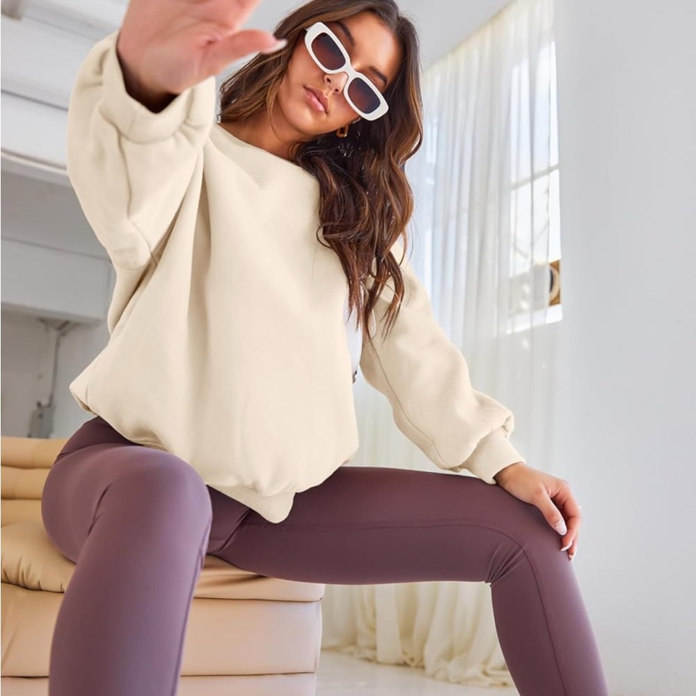Cream Oversized Crewneck
